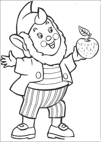 Big Ears Brings An Apple  Coloring Page